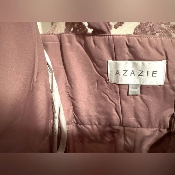 Azazie Lunda Vintage Mauve A-line Lace Chiffon Dress Size 10 - Picture 7 of 8